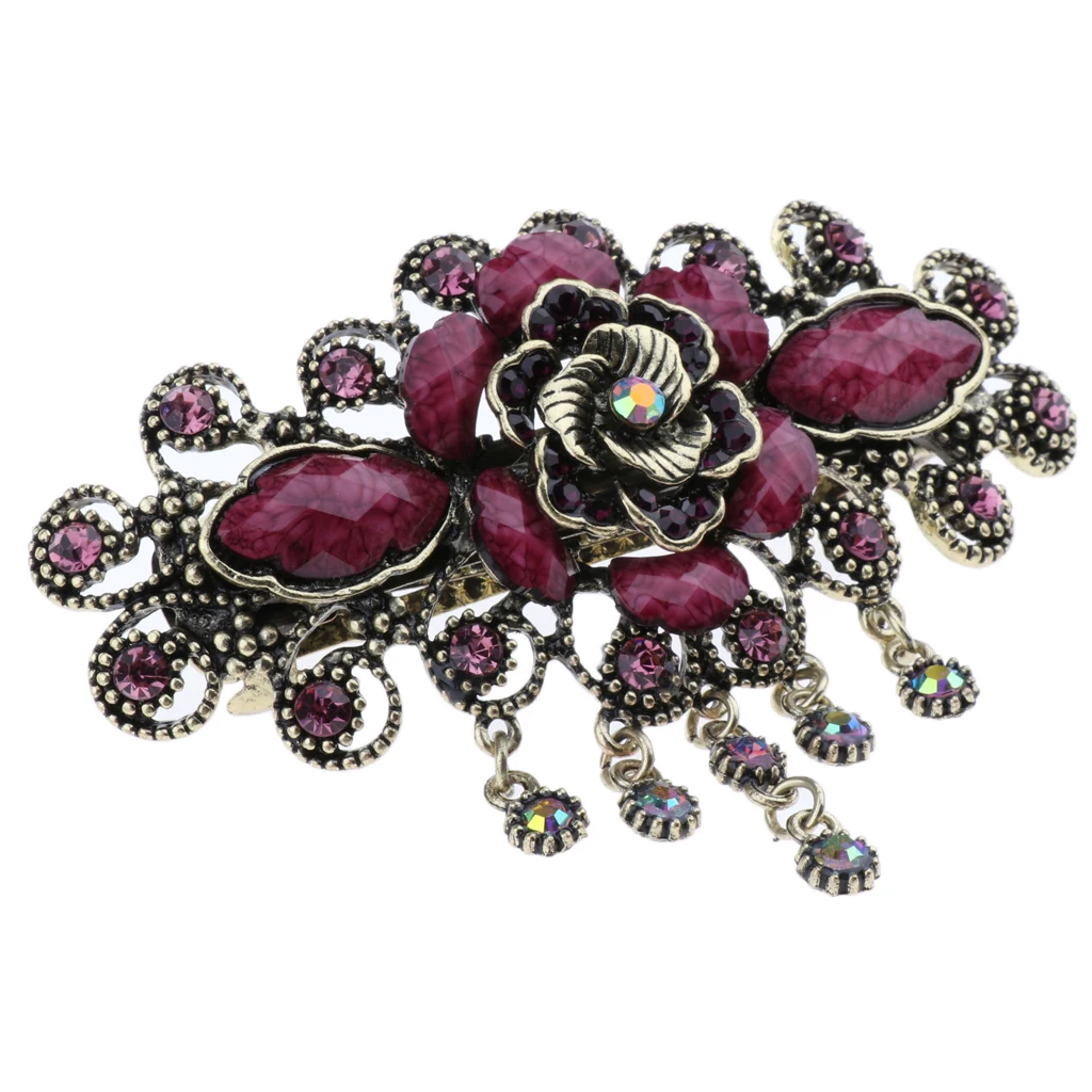 Flower Shaped Rhinestone Hair Clip, Crystal Hair Barrette Clip, Hair Accessory - for Bridal Women, , Ladies Flower Shaped Rhinestone Hair Clip, Crystal Hair Barrette Clip, Hair Accessory - for Bridal Women, , Ladies
