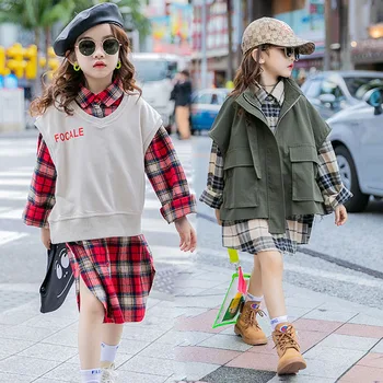 Children Girls Clothing Set Spring 2020 Teenage Girls Suit Plaid Long Sleeve Vest Shirt School Kids Tracksuit for Girls Clothes 
Children Girls Clothing Set Spring 2020 Teenage Girls Suit Plaid Long Sleeve Vest Shirt School Kids Tracksuit for Girls Clothes