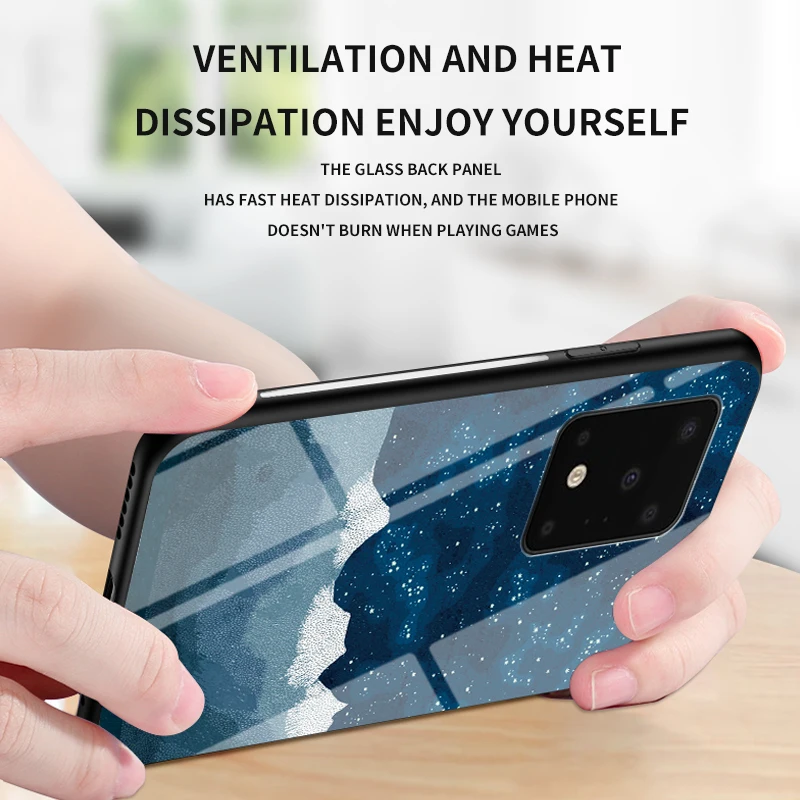 Стеклянные чехлы с изображением звездного неба для телефонов Samsung S20 S20Plus S20Ultra