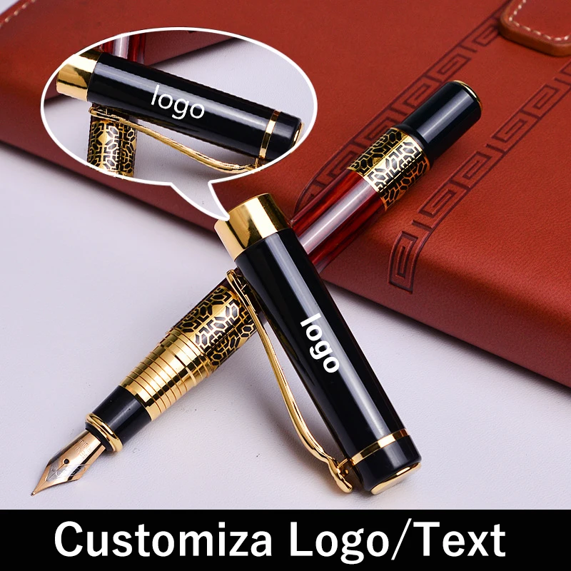 Customized Logo Text Luxury Metal Fountain Pen Sculpture Pattern Roller dip Pen Office School Stationary Pen 0.5mm Gift
Customized Logo Text Luxury Metal Fountain Pen Sculpture Pattern Roller dip Pen Office School Stationary Pen 0.5mm Gift