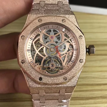 Classic New Men Stainless Steel Automatic Mechanical Sapphire Watches Rose Gold Tourbillion Skeleton Royal Oaks Transparent
Classic New Men Stainless Steel Automatic Mechanical Sapphire Watches Rose Gold Tourbillion Skeleton Royal Oaks Transparent