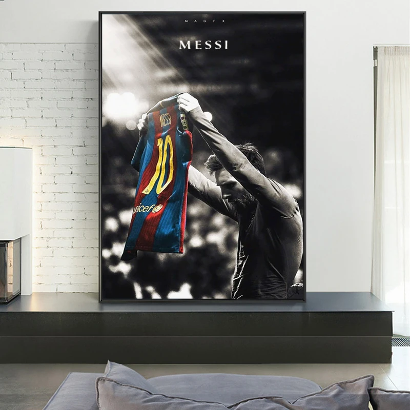 Футболка спортивная звезда Lionel Месси Ретро плакат принты футбольный игрок холст