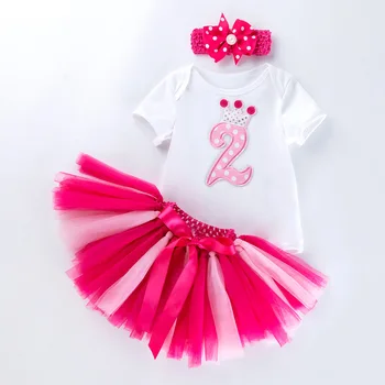 

1st Birthday Clothes First New Year Party Costume Girls 3 Piezas Bebe Baby Girl Cute Baby Girl Outfits Tutu Dress Set
