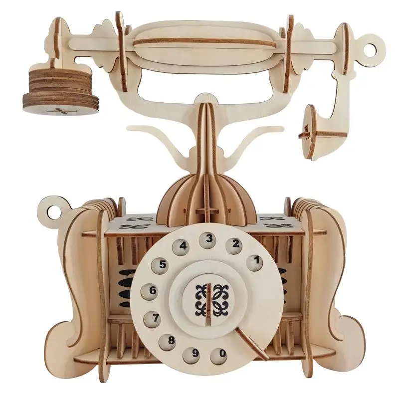 124Pcs/Set DIY 3D Old Telephone Puzzle Wooden Model Building Kit Assembly Old Telephone Toy Diy Assembly Toys For Kids
124Pcs/Set DIY 3D Old Telephone Puzzle Wooden Model Building Kit Assembly Old Telephone Toy Diy Assembly Toys For Kids