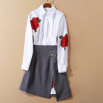 HIGH-QUALITY New Fashion Runway 2020 Suit Set Women's single-breasted Turn-down collar Embroidery shirt Mini Skirt Suit
HIGH-QUALITY New Fashion Runway 2020 Suit Set Women's single-breasted Turn-down collar Embroidery shirt Mini Skirt Suit