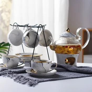Marble Pattern Ceramic Tea Set Nordic Ceramic Tea Cup with Candle Holder Flower Filter Kettle Teapot Coffee Set Cup Tea Set
Marble Pattern Ceramic Tea Set Nordic Ceramic Tea Cup with Candle Holder Flower Filter Kettle Teapot Coffee Set Cup Tea Set