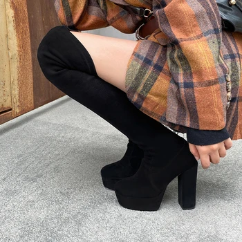 HARAVAL Women Stretch Long Boots Black Winter Autumn Waterproof Platform Super Thick Heels Fashion Elegant Lady Shoes Mode E178L
HARAVAL Women Stretch Long Boots Black Winter Autumn Waterproof Platform Super Thick Heels Fashion Elegant Lady Shoes Mode E178L