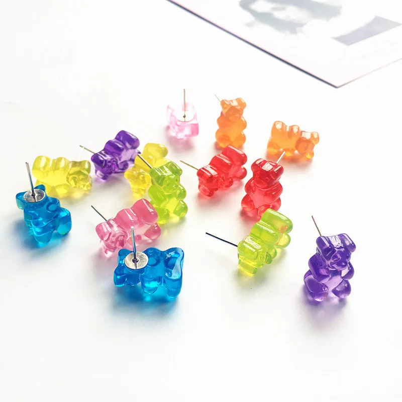 10 Pairs/Lot Creative Funny Bear Gummy Earring Soft Girl Cartoon Color Hit Cute Candy Stud Earrings
10 Pairs/Lot Creative Funny Bear Gummy Earring Soft Girl Cartoon Color Hit Cute Candy Stud Earrings
