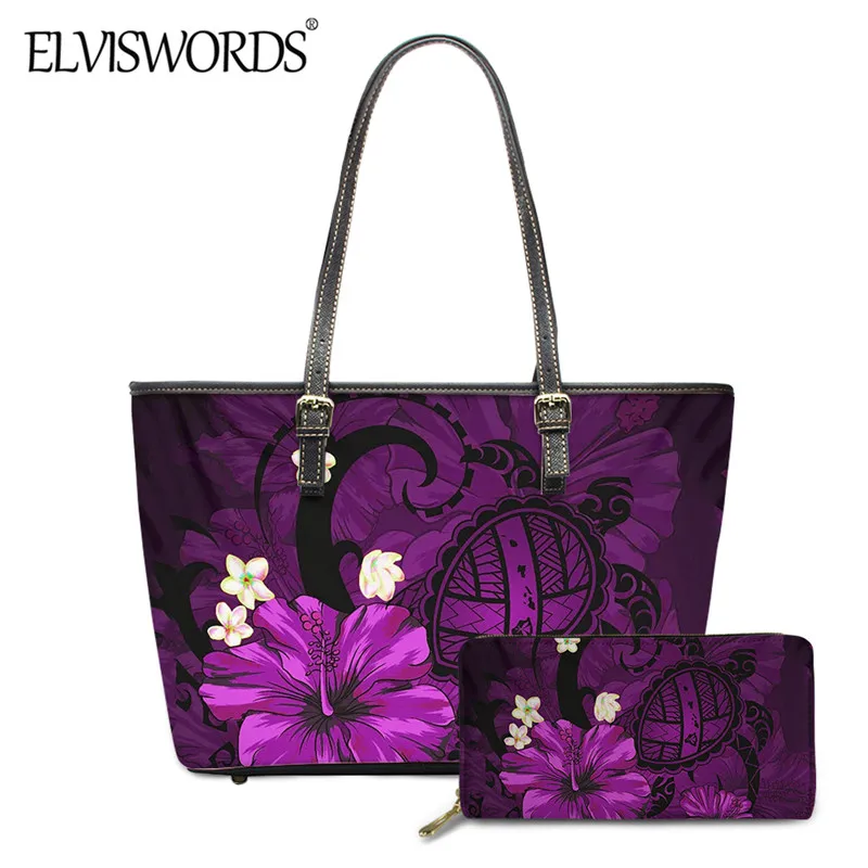 ELVISWORDS Purple Hibiscus Print Women Large Capacity PU Handbag Hawaii Honu Turtle Tribal Durable Shoulder Handle Tote Mujer
ELVISWORDS Purple Hibiscus Print Women Large Capacity PU Handbag Hawaii Honu Turtle Tribal Durable Shoulder Handle Tote Mujer