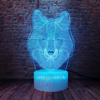Flashing Decor 3D Illusion LED Desk Nightlight Colorful Changing Light Model Wolf Head Animal action & toy figures
Flashing Decor 3D Illusion LED Desk Nightlight Colorful Changing Light Model Wolf Head Animal action & toy figures