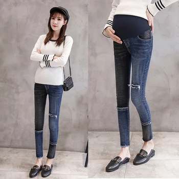 Spring and Autumn color matching maternity pants maternity wear casual pants stomach lift pants hole stretch stomach lift jeans
Spring and Autumn color matching maternity pants maternity wear casual pants stomach lift pants hole stretch stomach lift jeans