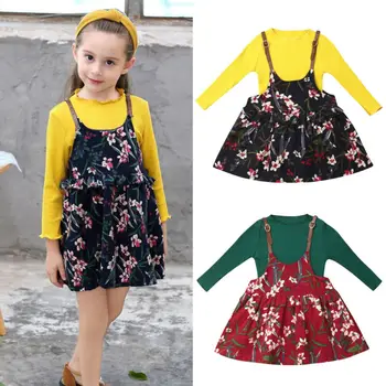Emmababy 2PCS Toddler Kids Baby Girl Clothes Autumn Long Sleeve Solid Color Tops+Flower Strap Dress Outfit Set
Emmababy 2PCS Toddler Kids Baby Girl Clothes Autumn Long Sleeve Solid Color Tops+Flower Strap Dress Outfit Set