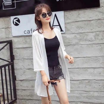 Chiffon Sun protection clothing women 2020 summer coats and jackets women Casual Open Stitch long thin beach style Long sleeve
Chiffon Sun protection clothing women 2020 summer coats and jackets women Casual Open Stitch long thin beach style Long sleeve
