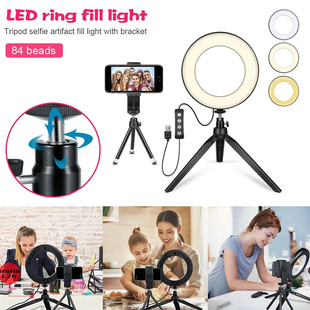 Фото LED Ring Fill-Light Studio Photo Video USB Dimmable Lamp Selfie Phone Cameras Self-timer ring light fill live support#30 | Мобильные