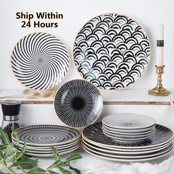 Tableware Phnom Penh Geometry Tableware 6/8/10 Inch Ceramic Dinner Plate Dish Porcelain Dessert Plate Dinnerware Cake Plate
Tableware Phnom Penh Geometry Tableware 6/8/10 Inch Ceramic Dinner Plate Dish Porcelain Dessert Plate Dinnerware Cake Plate