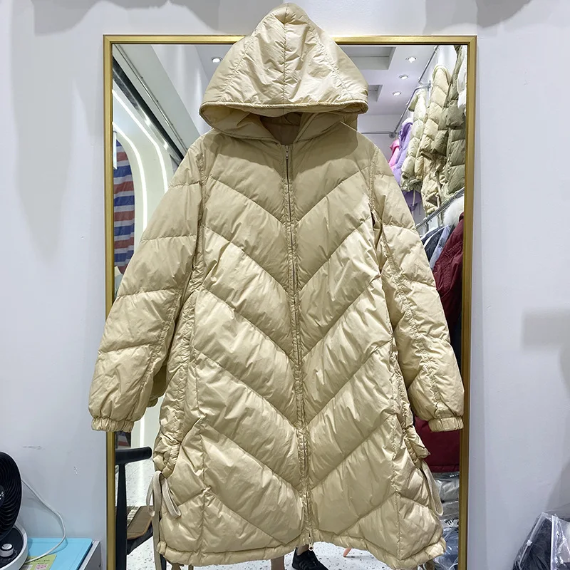 Down jacket 2021 new fashion casual mid-length white duck down hooded loose warm jacket women
Down jacket 2021 new fashion casual mid-length white duck down hooded loose warm jacket women