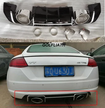 PP Rear bumper Lip Diffuser With Stainless steel Exhaust Tips For Audi TT Standard MK3 Coupe 2 Door 2015-2017 TTRS style
PP Rear bumper Lip Diffuser With Stainless steel Exhaust Tips For Audi TT Standard MK3 Coupe 2 Door 2015-2017 TTRS style