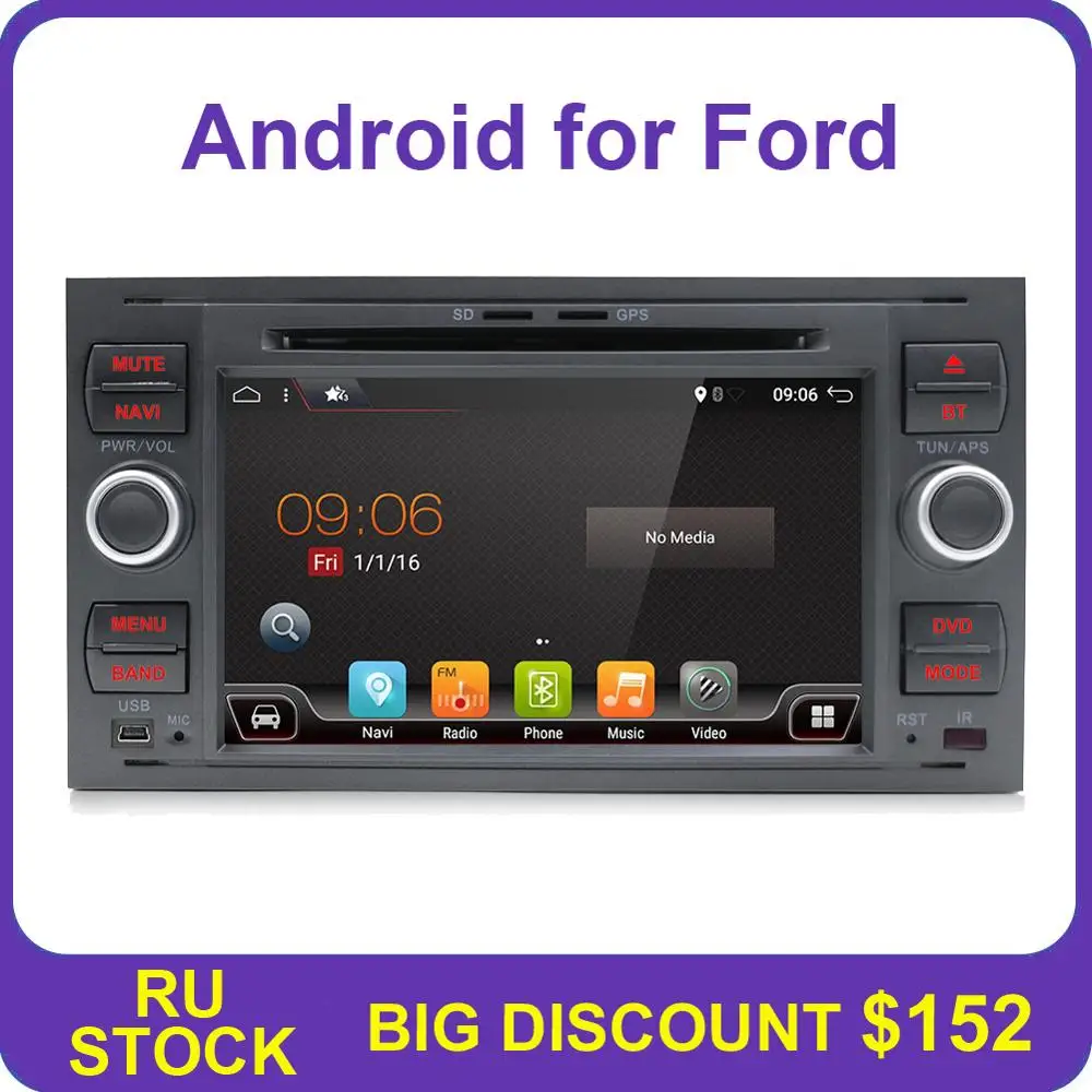 2G+16 2Din Android 4 Core Car DVD Player GPS Navigation WIFI 4G for FORD connect S-Max C-max Kuga Fusion Transit Fiesta Focus II
2G+16 2Din Android 4 Core Car DVD Player GPS Navigation WIFI 4G for FORD connect S-Max C-max Kuga Fusion Transit Fiesta Focus II