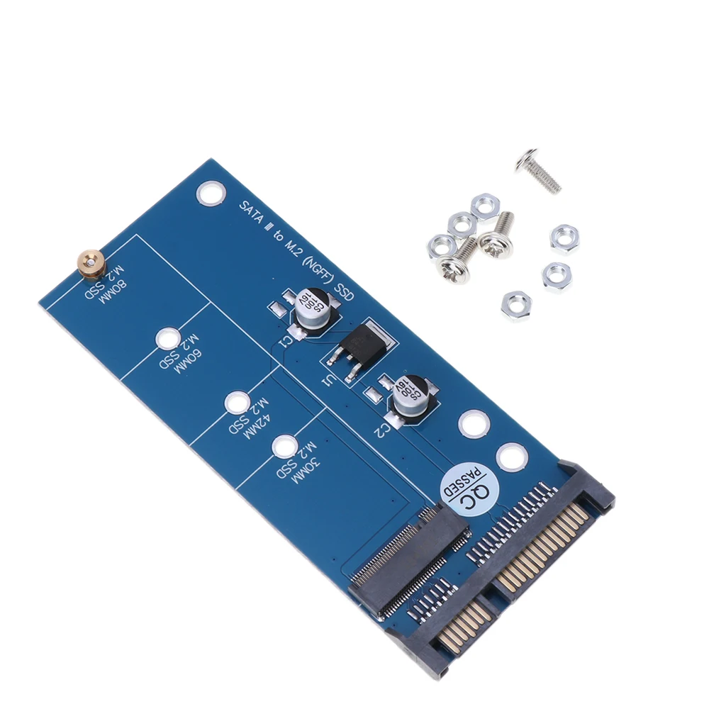 SATA III 3 to M.2 (NGFF) SSD 7+5 Pin Connector Converter Adapter Card for Laptop Desktop (Blue)
SATA III 3 to M.2 (NGFF) SSD 7+5 Pin Connector Converter Adapter Card for Laptop Desktop (Blue)