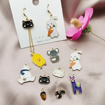 10pcs rabbit bear cat duck squirrel charm enamel charm for jewelry making fashion earring pendant bracelet necklace charm YZ859 
10pcs rabbit bear cat duck squirrel charm enamel charm for jewelry making fashion earring pendant bracelet necklace charm YZ859