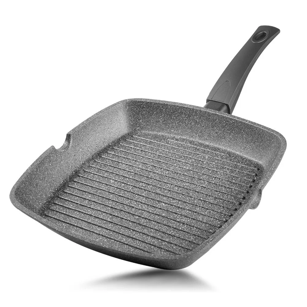 Plaza grill Pan antiadherente de aluminio de la serie con revestimiento de platino
Plaza grill Pan antiadherente de aluminio de la serie con revestimiento de platino