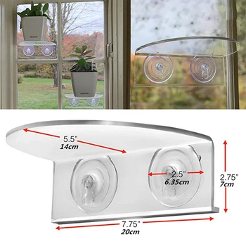 1pc Display Stand Rack Suction Cup Window Frame Plant Ledge Acrylic Display Rack Indoor Garden Display 20*14*7cm
1pc Display Stand Rack Suction Cup Window Frame Plant Ledge Acrylic Display Rack Indoor Garden Display 20*14*7cm