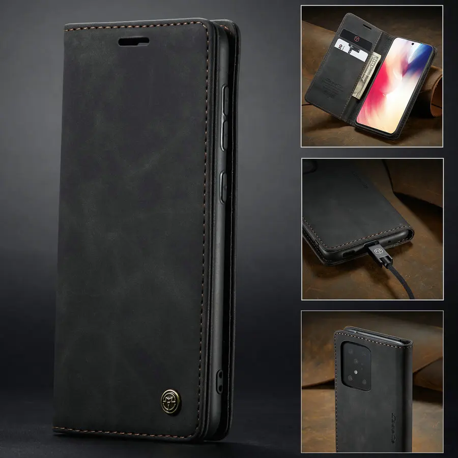 Чехол книжка CaseMe в стиле ретро для Samsung Galaxy S20 Plus тонкий кожаный чехол с