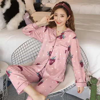 2020 New Women Long Sleeve Homewear Pajamas Spring Summer Print Tops+Pants Two pIece Sets Loose Female Nightwears Sleepwear
2020 New Women Long Sleeve Homewear Pajamas Spring Summer Print Tops+Pants Two pIece Sets Loose Female Nightwears Sleepwear