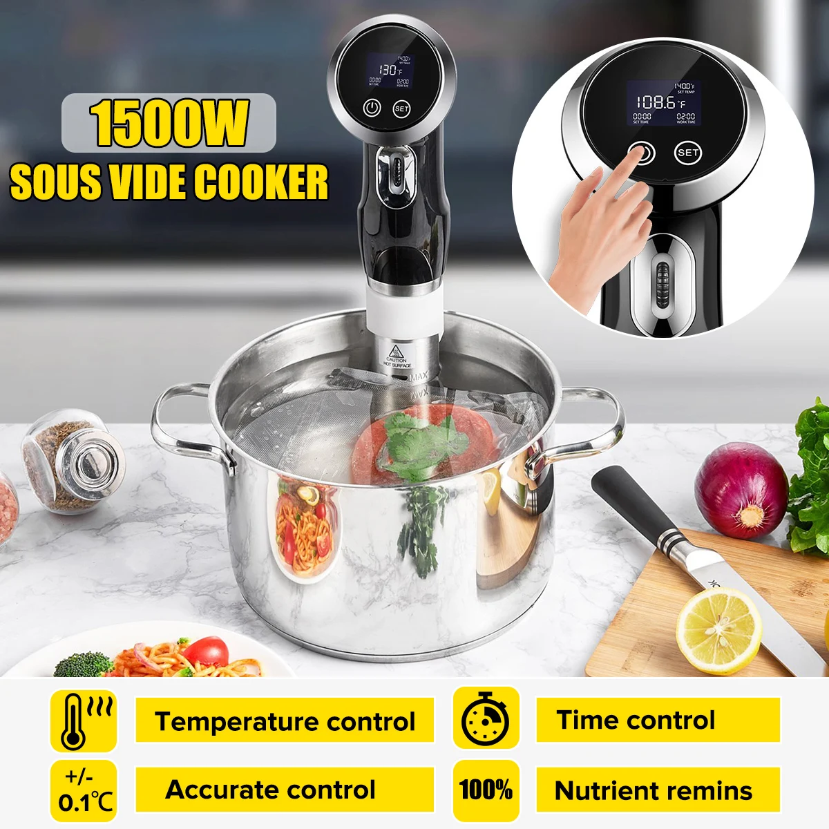 Biolomix 1500 Вт вакуумная медленная пищевая плита Vide мощный циркулятор погружения LCD
