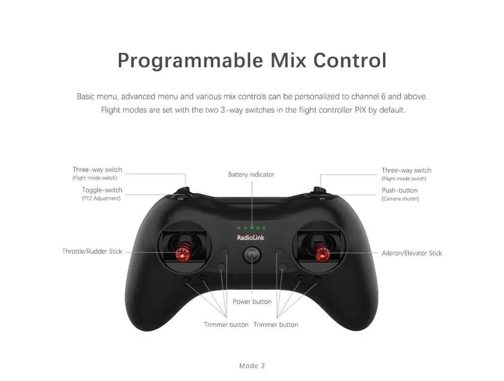 New Radiolink T8S Remote Control Compatible Fixed-wings R8EF,R8FM,R7FG,R7F,R6FG,R6F Gliders Multicopter RC Car Receiver
New Radiolink T8S Remote Control Compatible Fixed-wings R8EF,R8FM,R7FG,R7F,R6FG,R6F Gliders Multicopter RC Car Receiver