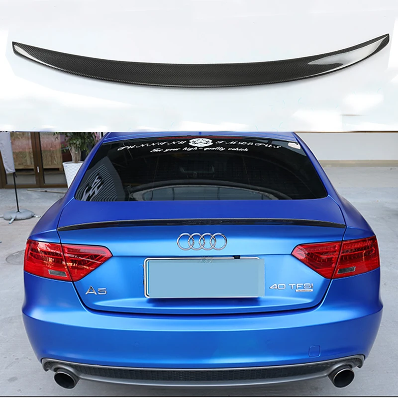 

For Audi A5 Carbon Fiber Rear Spoiler Wing 4-Door Sedan 2009 - 2016 S5 Style Trunk Lid