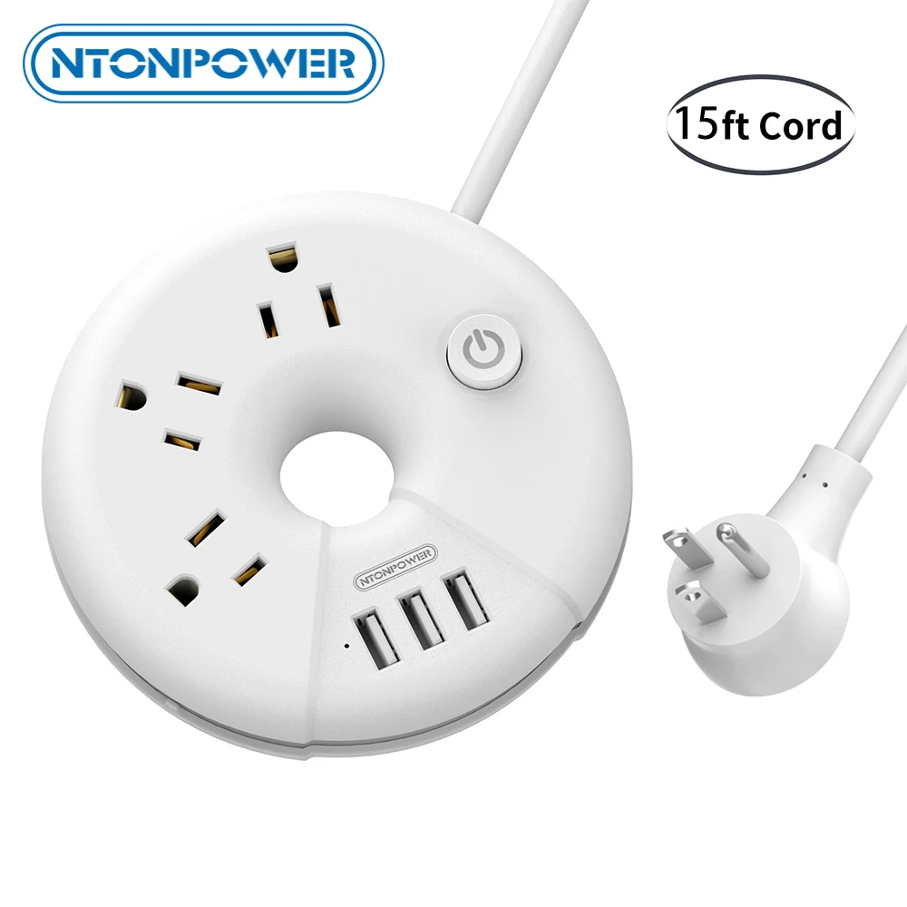 NTONPOWER USB Power Strip with 15ft Extra Long Extension Cord 3 Outlet 3 USB Desktop Charging Station Compact for Home, Office
NTONPOWER USB Power Strip with 15ft Extra Long Extension Cord 3 Outlet 3 USB Desktop Charging Station Compact for Home, Office