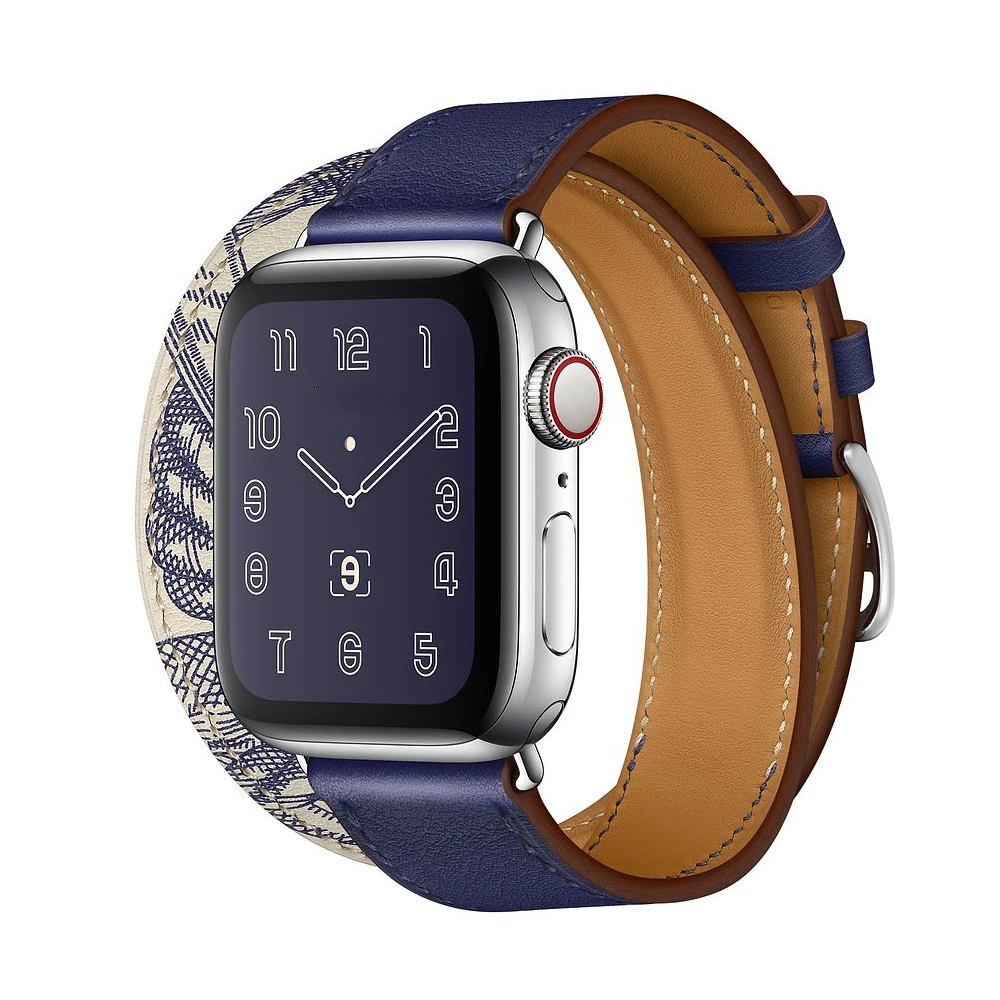 Bracelet Double Tour pour Apple Watch Series 5 4 3 2 1 bracelet pour iWatch ceinture haute qualité en cuir véritable boucle 38mm/40mm /42mm/44mm Bracelet Double Tour pour Apple Watch Series 5 4 3 2 1 bracelet pour iWatch ceinture haute qualité en cuir véritable boucle 38mm/40mm /42mm/44mm