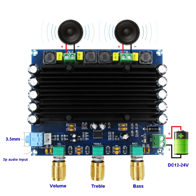 2*150W 2.0 TPA3116D2 Power Amplifier Board Digital Audio Stereo Class D TL0741 TPA3116 amplifiers with Tone Amplificador
2*150W 2.0 TPA3116D2 Power Amplifier Board Digital Audio Stereo Class D TL0741 TPA3116 amplifiers with Tone Amplificador
