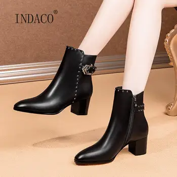 Fashion Buckle Leather Boots Women Genuine Leather Ankle Boots For Women Rivets High Heel Boots White Black
Fashion Buckle Leather Boots Women Genuine Leather Ankle Boots For Women Rivets High Heel Boots White Black