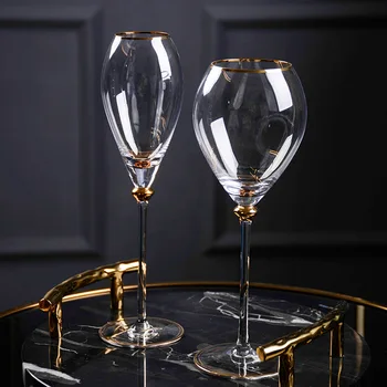 

2Pcs Retro Phnom Penh Wine Glass Crystal Champagne Glasses Goblet Wedding Party Glass Cup Drinkware Valentine's Day Gifts 400ml