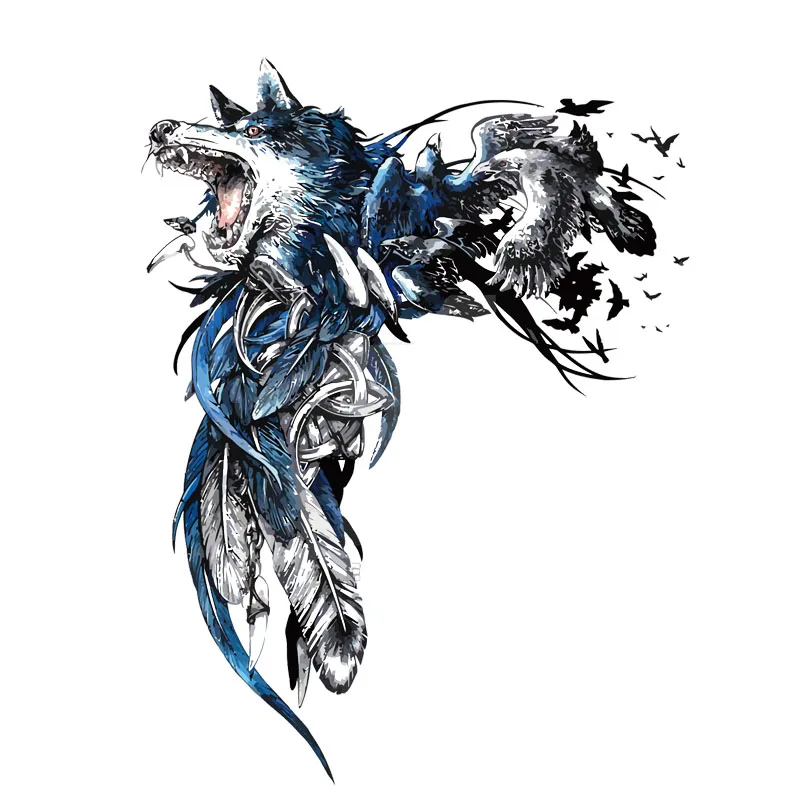 Fashion Wolf and Feather Decal PVC Creative Motorcycle Car Sticker Waterproof Sunscreen Decals,17cm*13cm
Fashion Wolf and Feather Decal PVC Creative Motorcycle Car Sticker Waterproof Sunscreen Decals,17cm*13cm