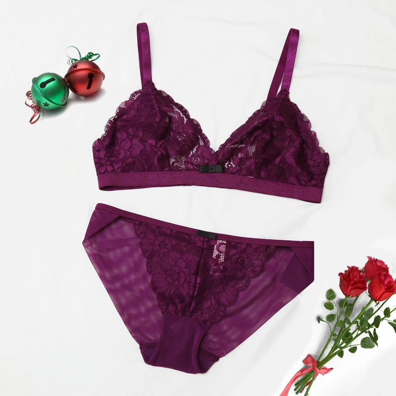 Brassiere bretelle and Mesh Panty Set Wire Free Bra Ultra Thin Lace Deep V Push Up Sexy Lace Lingerie Set
Brassiere bretelle and Mesh Panty Set Wire Free Bra Ultra Thin Lace Deep V Push Up Sexy Lace Lingerie Set