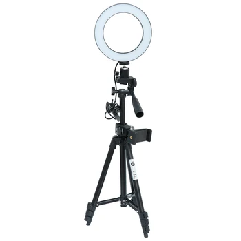 16cm Rotatable Ring Light Dimmable LED Ring Light Selfie Light Lamp with Metal Tripod and Phone Clip For Youtube ins Live Video 
16cm Rotatable Ring Light Dimmable LED Ring Light Selfie Light Lamp with Metal Tripod and Phone Clip For Youtube ins Live Video