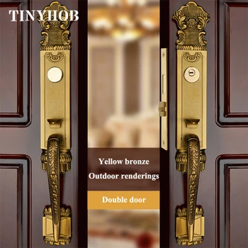 Yellow Bronze Villa Hotel Restaurant Conference Room Entry Door Handle Entrance Double Door Lock Set Security Door Hardware
Yellow Bronze Villa Hotel Restaurant Conference Room Entry Door Handle Entrance Double Door Lock Set Security Door Hardware