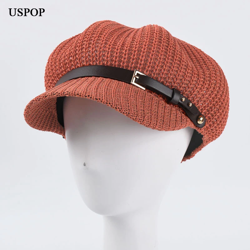 USPOP Summer caps women octagonal hats breathable leather belt octagonal cap newsboy caps British vintage knitted berets
USPOP Summer caps women octagonal hats breathable leather belt octagonal cap newsboy caps British vintage knitted berets