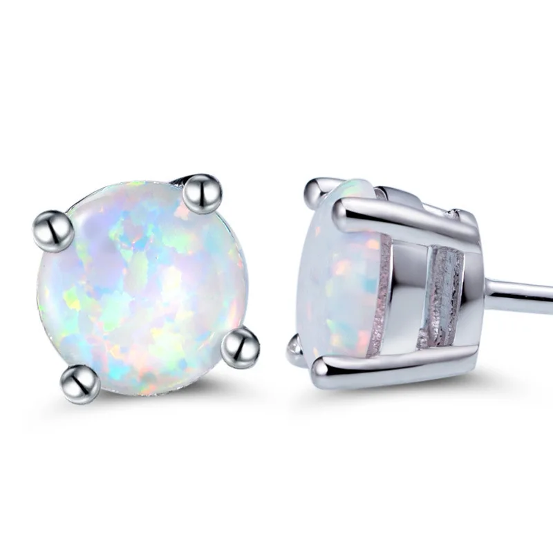 

2023 Fashion Women Earrings Statement Jewelry Girl Gift Cute Imitation Opal Geometric Stud Earrings for Women Accessories