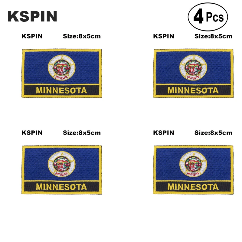 

U.S.A Minnesota Rectangular Shape Flag Iron on Saw on Patches Embroidered Flag Patches National Flag Patches for Clothing