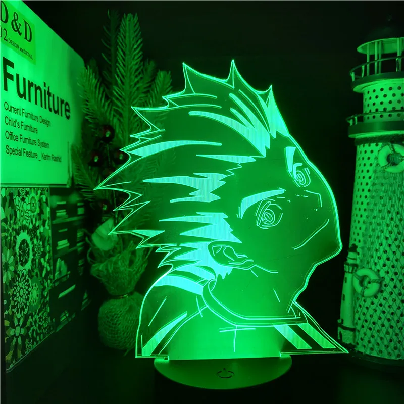 

Haikyuu Bokuto LED Anime Lamp Cartoon 3D Illusion Nightlights 7 Color Changing Table Lamp For Home Decor kids Birthday Drop Gift