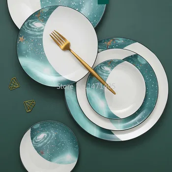 Starry Sky Plate Creative Net Red Underglaze Ceramic Dish Home Nordic Fine Steak Western Food Flat Plate 
Starry Sky Plate Creative Net Red Underglaze Ceramic Dish Home Nordic Fine Steak Western Food Flat Plate