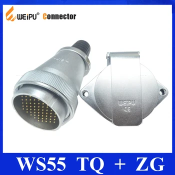

Original Weipu Connector WS55 TQ + ZG 4 7 40 53 61 Pin WS55 Male Sleeve Cable Plug Female ZG 2 Hole Flange Panel Mount Socket