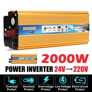 2000W DC 24V To AC 220V Car Power Inverter Converter Charger Adapter Voltage transformer Sine Wave Power Inverter
2000W DC 24V To AC 220V Car Power Inverter Converter Charger Adapter Voltage transformer Sine Wave Power Inverter