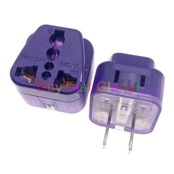 (Pack 3) Universal to USA Canada Thailand Taiwan 2 in 1 Electrical Plug Adapter Multi Outlet AC100~250V 10A WAD-6 
(Pack 3) Universal to USA Canada Thailand Taiwan 2 in 1 Electrical Plug Adapter Multi Outlet AC100~250V 10A WAD-6