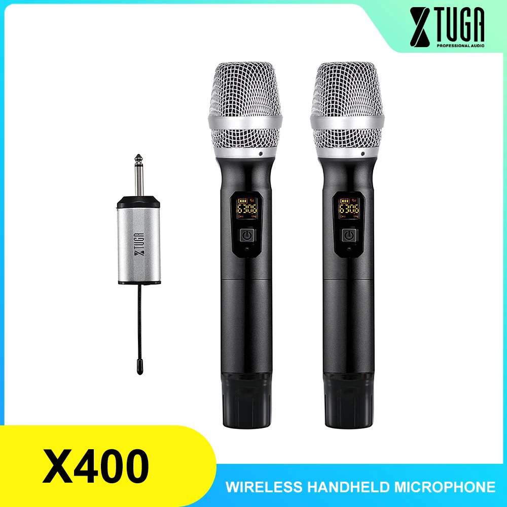 Беспроводная микрофонная система XTUGA X400 ручной светодиодный микрофон УВЧ