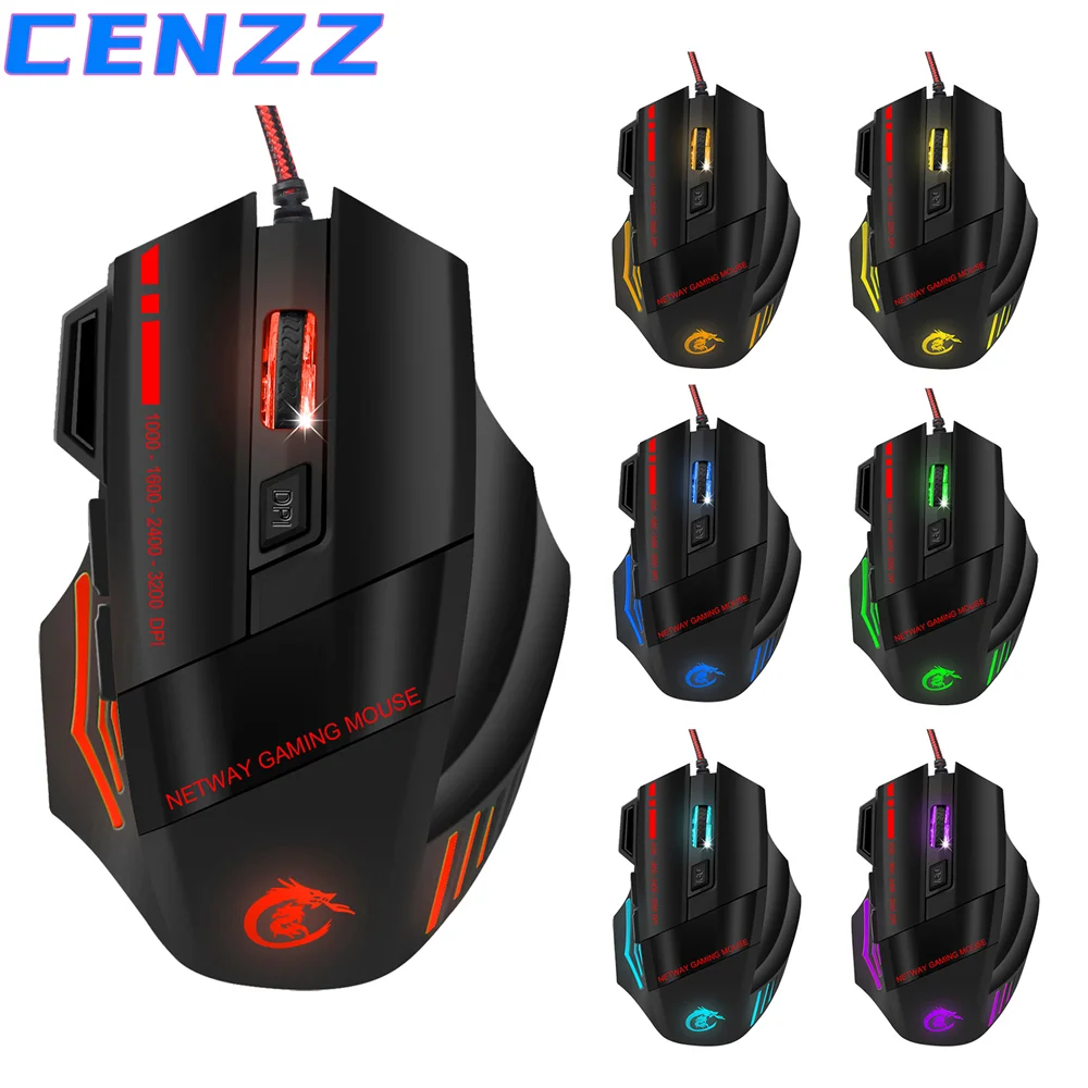Colorful color automatic luminescence professional game 7 button wired mouse wired 5500dpi optical mouse DPI switch adjustable
Colorful color automatic luminescence professional game 7 button wired mouse wired 5500dpi optical mouse DPI switch adjustable